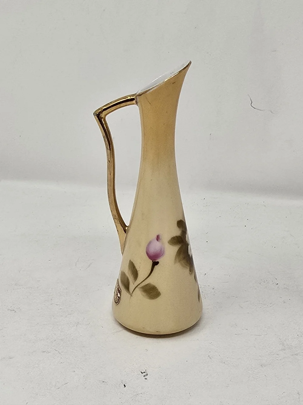 Vtg Lefton 2763 China‎ Heritage hand painted rose mini pitcher vase cottagecore